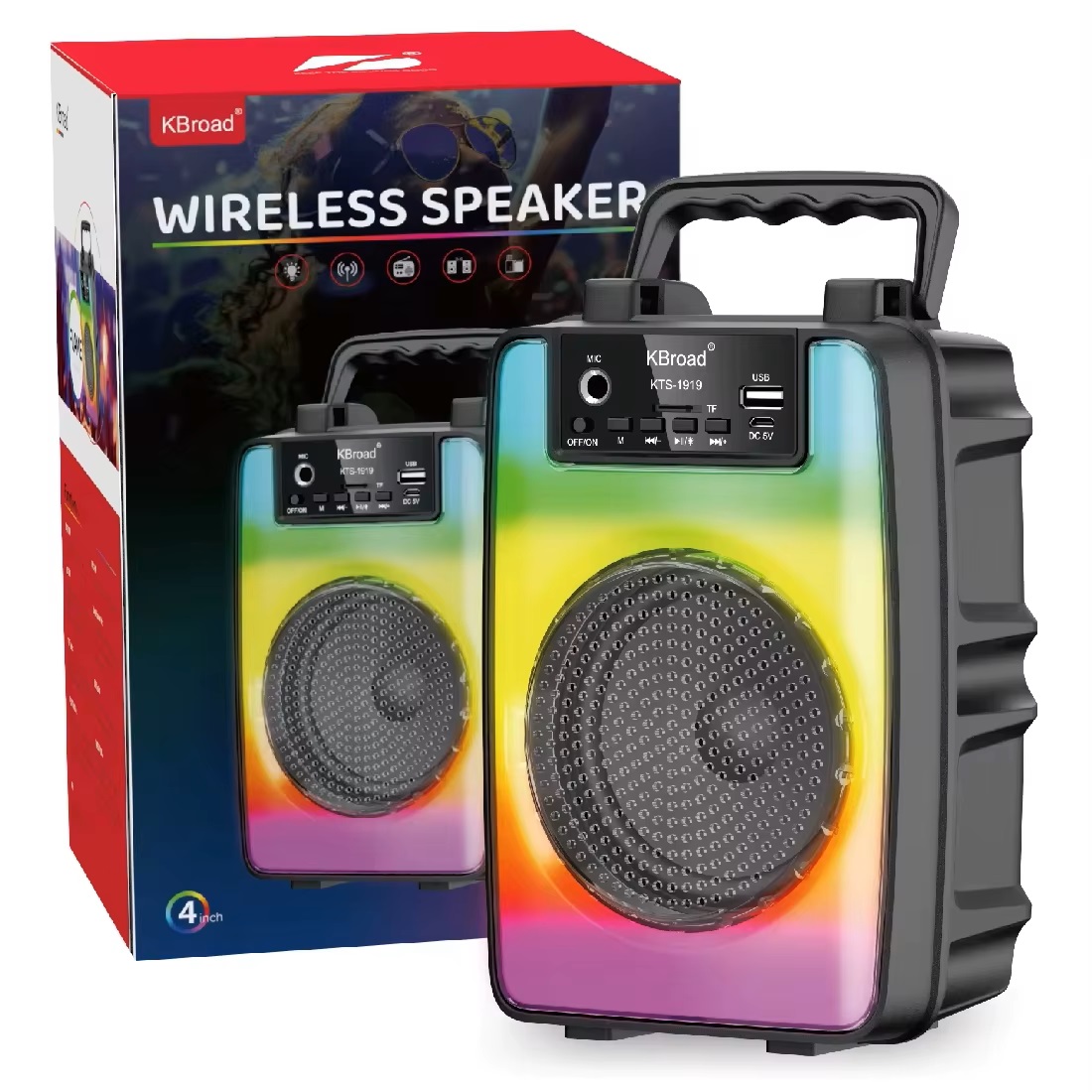 Miniatura 2 de Parlante KTS-1919 4" LED TWS