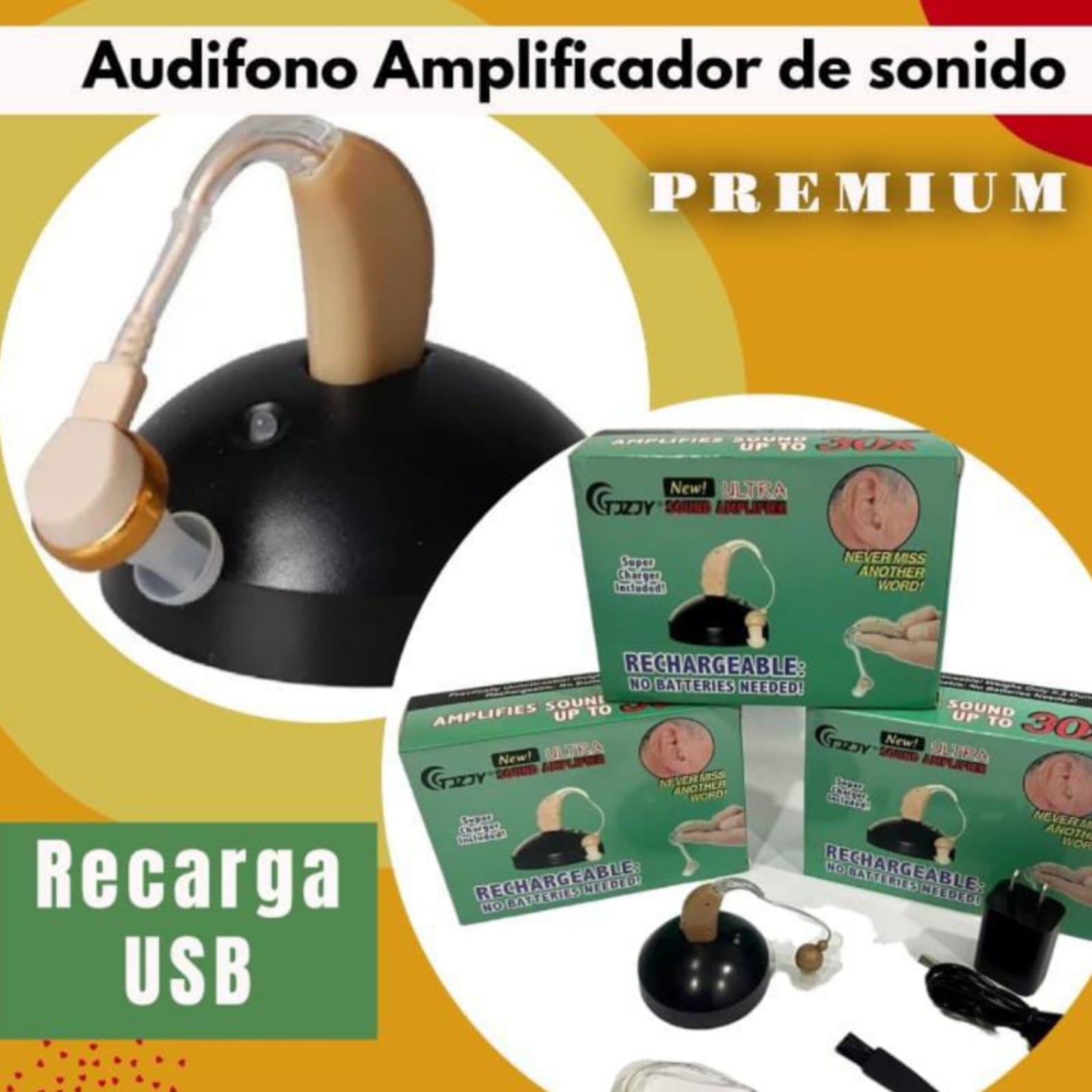 Miniatura 3 de Audífono amplificador recargable