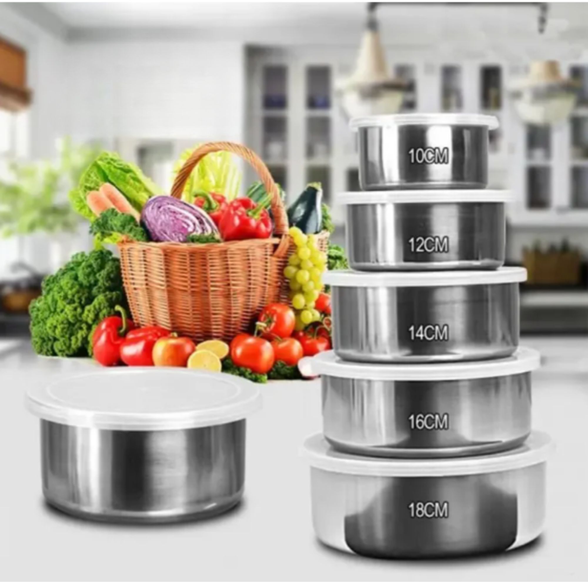 Miniatura 6 de Set de ensaladeras con tapa x 5