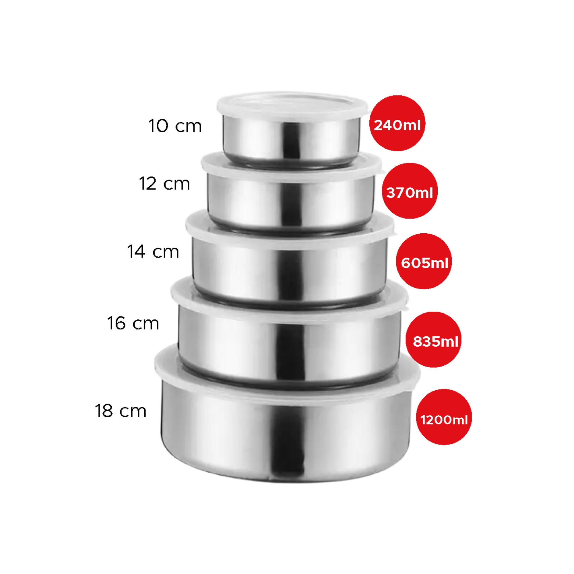Miniatura 3 de Set de ensaladeras con tapa x 5