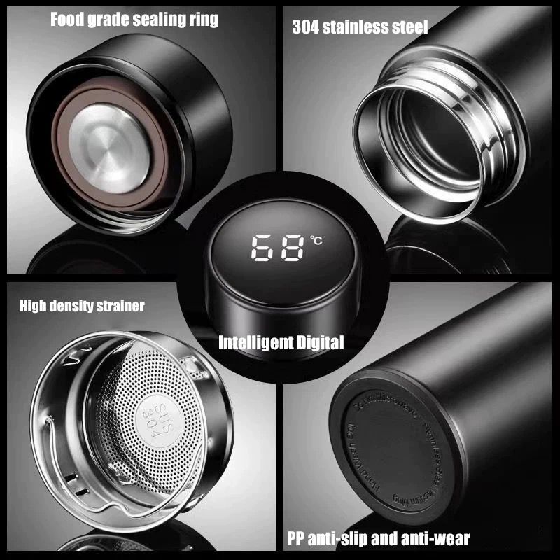 Vista 2 de Termo Digital Bebidas Calientes Y Frias - Color: Plateado