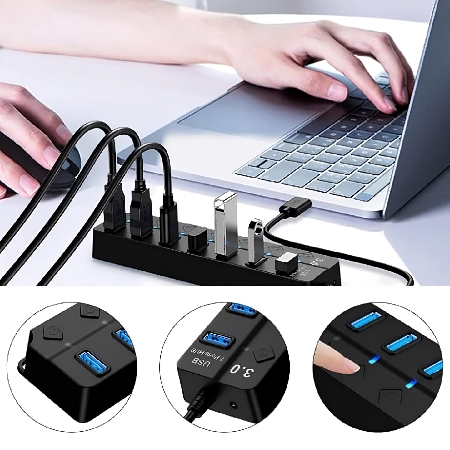 MULTIPLICADOR DE PUERTOS USB 7 PUESTOS