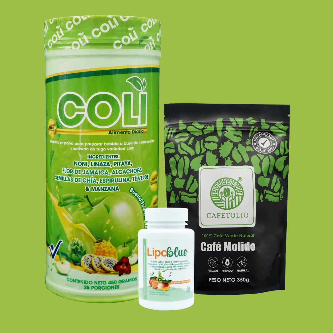 COMBO 1(Lipoblue, Cafetolio y Coli Plus)