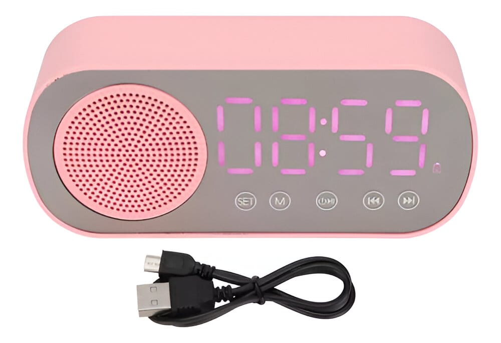 Vista 4 de RADIO RELOJ DESPERTADOR BLUETOOTH - COLOR: ROSADO