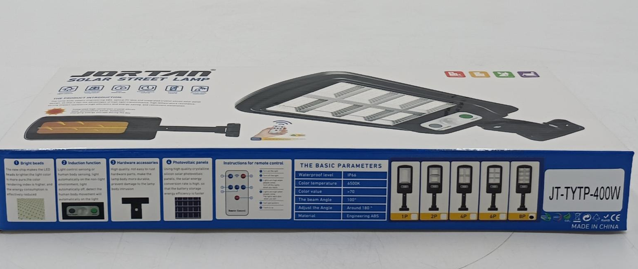 LAMPARA SOLAR JORTAN 400W CON SENSOR +