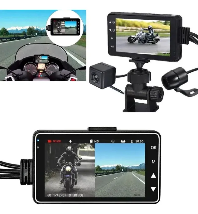 CAMARA DOBLE DVR MOTO RESISTENTE AL AG
