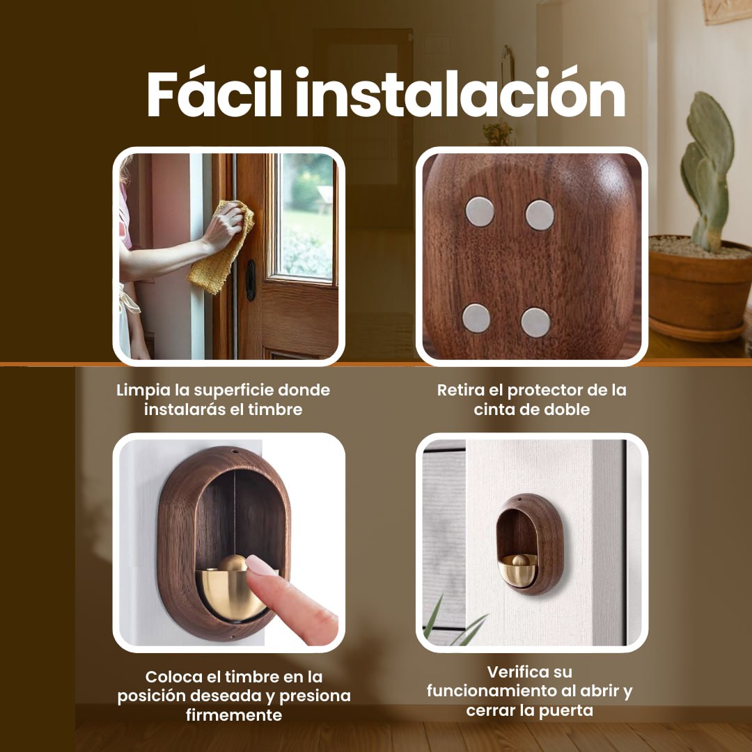 Miniatura 6 de Timbre Campana Vintage Madera