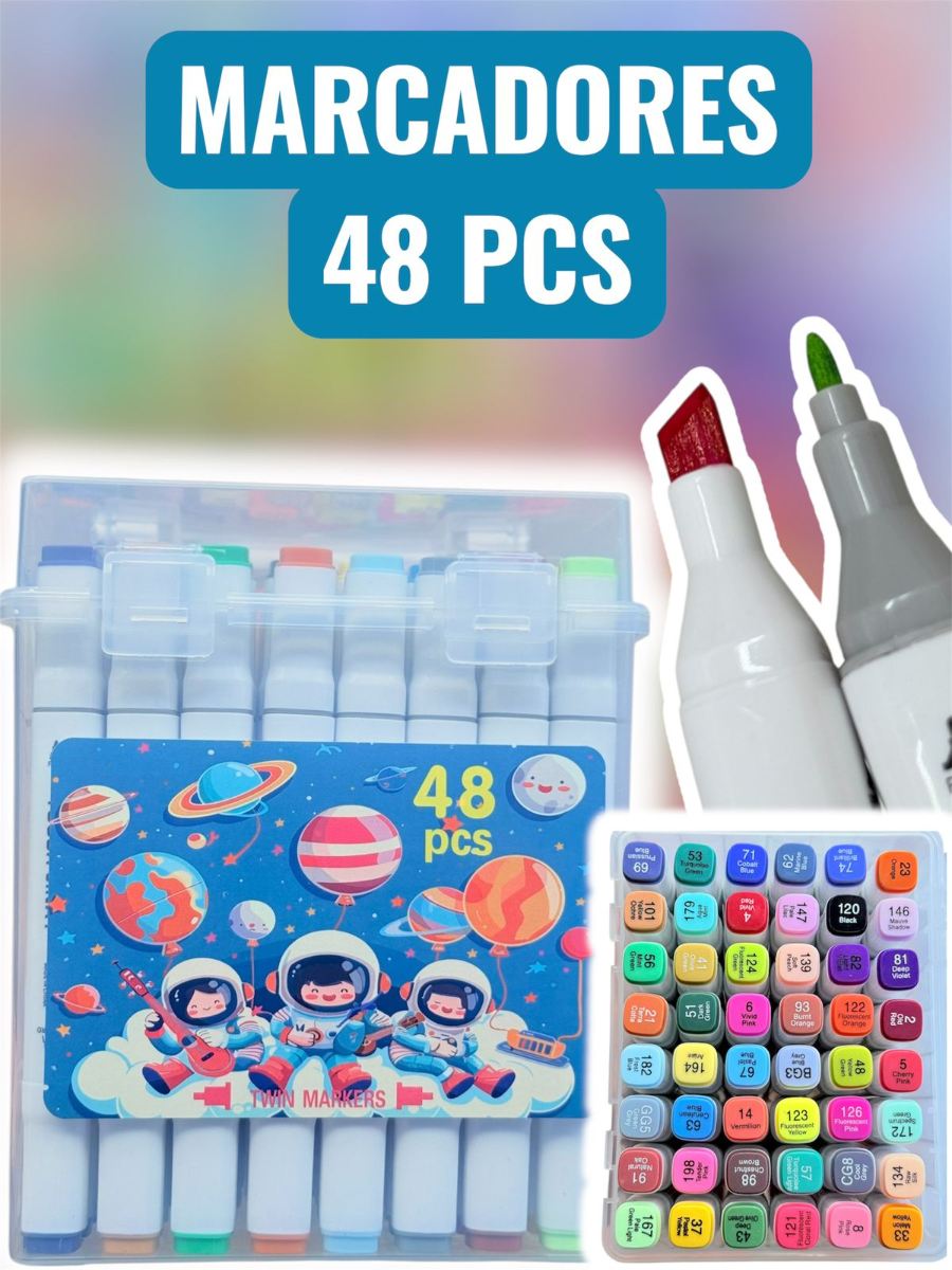 CAJA DE MARCADORES ACRILICA X48pcs -2190