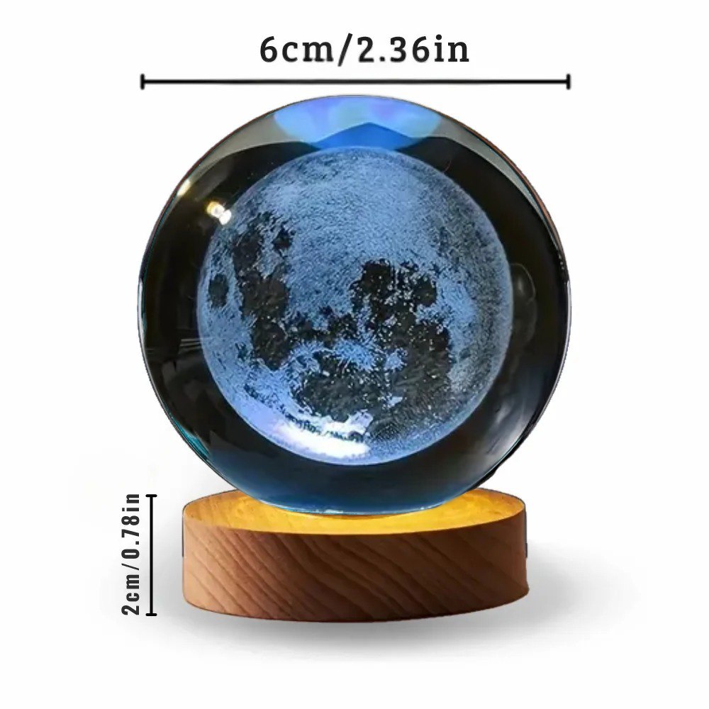 Lampara Esfera Cristal  Luna Llena Multi
