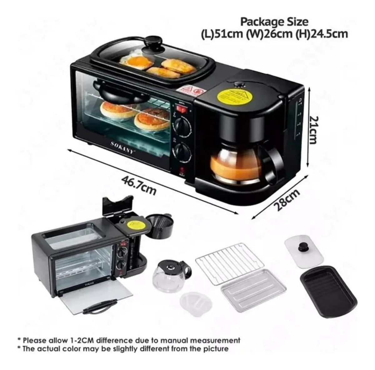 Miniatura 6 de Máquina Desayuno 3 En 1 Sokany Cafetera