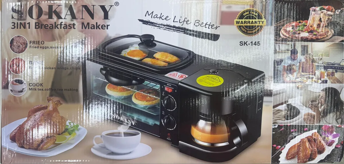 Miniatura 5 de Máquina Desayuno 3 En 1 Sokany Cafetera