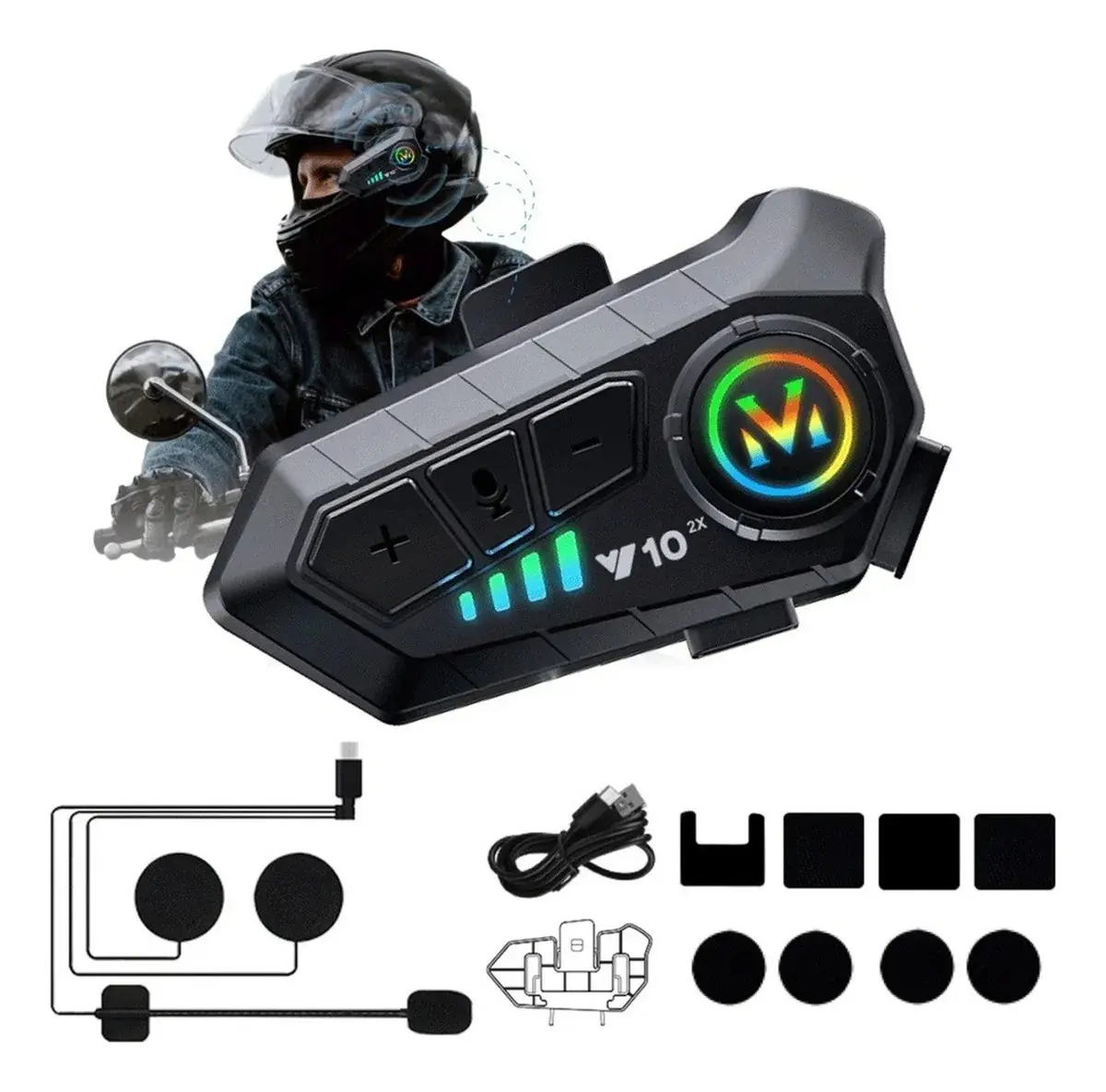 Intercomunicador Con Bluetooth V10 X2