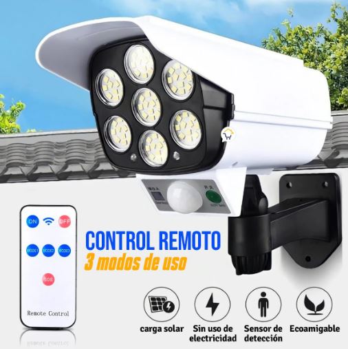 Lampara exterior con panel solar