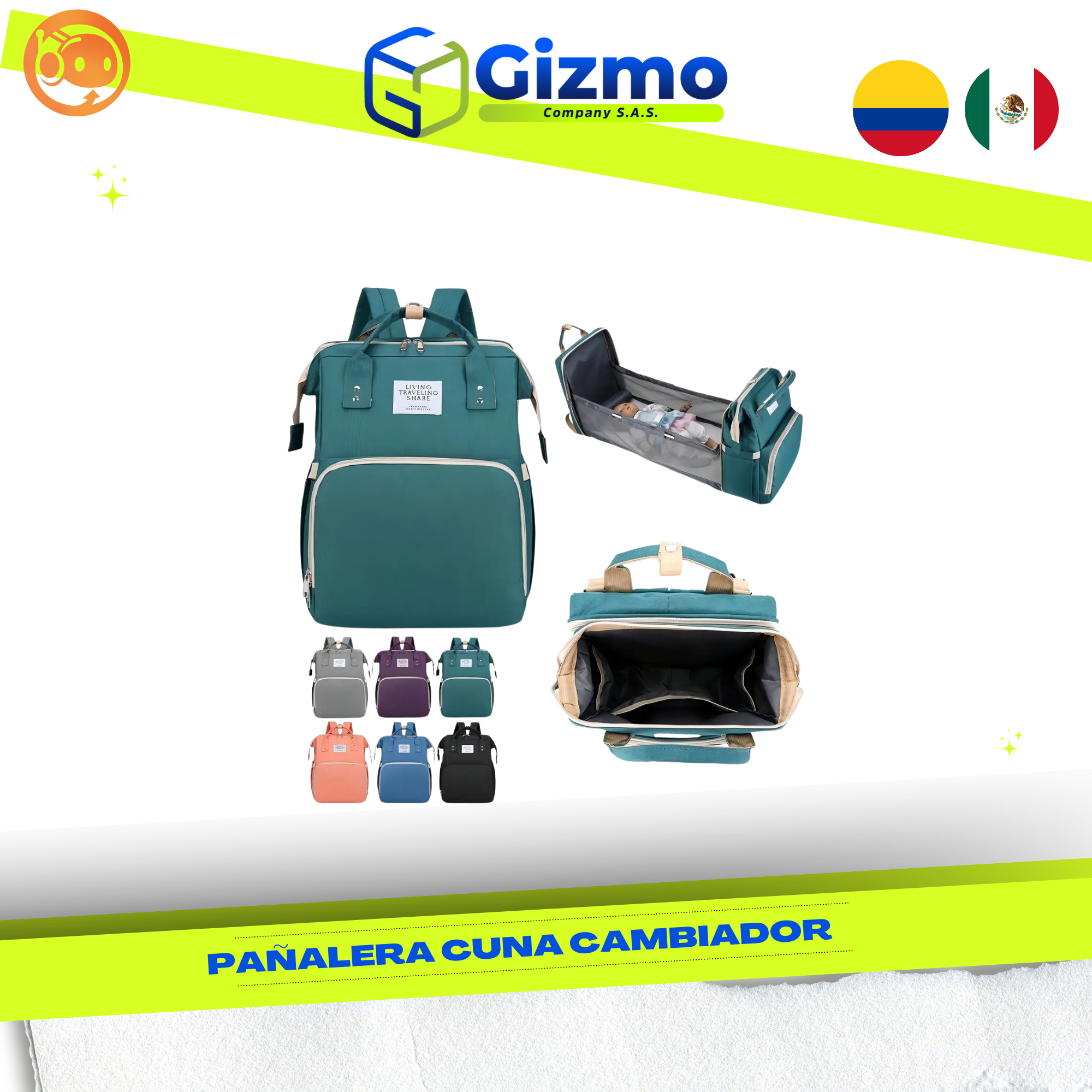 Pañalera Cuna Cambiador