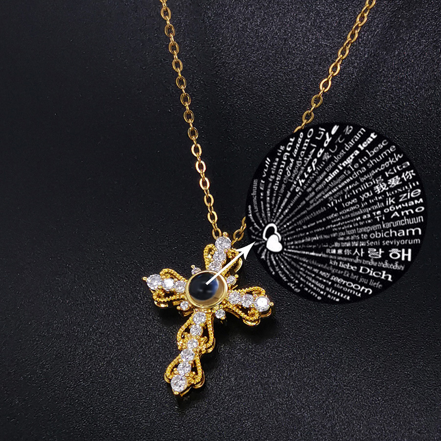 Miniatura 2 de COLLAR CRUZ TE AMO 100 IDIOMAS CON CAJA