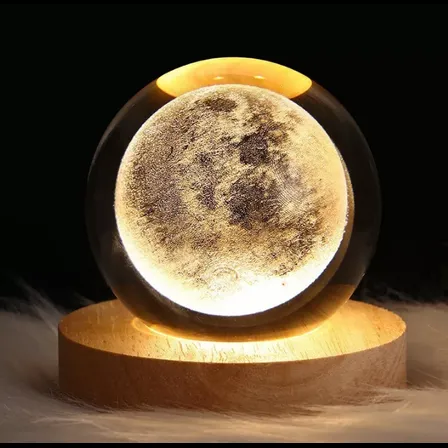 LAMPARA BOLA DE CRISTAL GRANDE LUNA