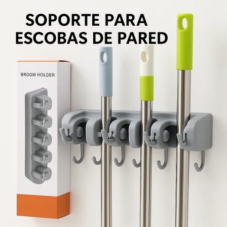 Soporte Multiusos para Escobas y Trapea