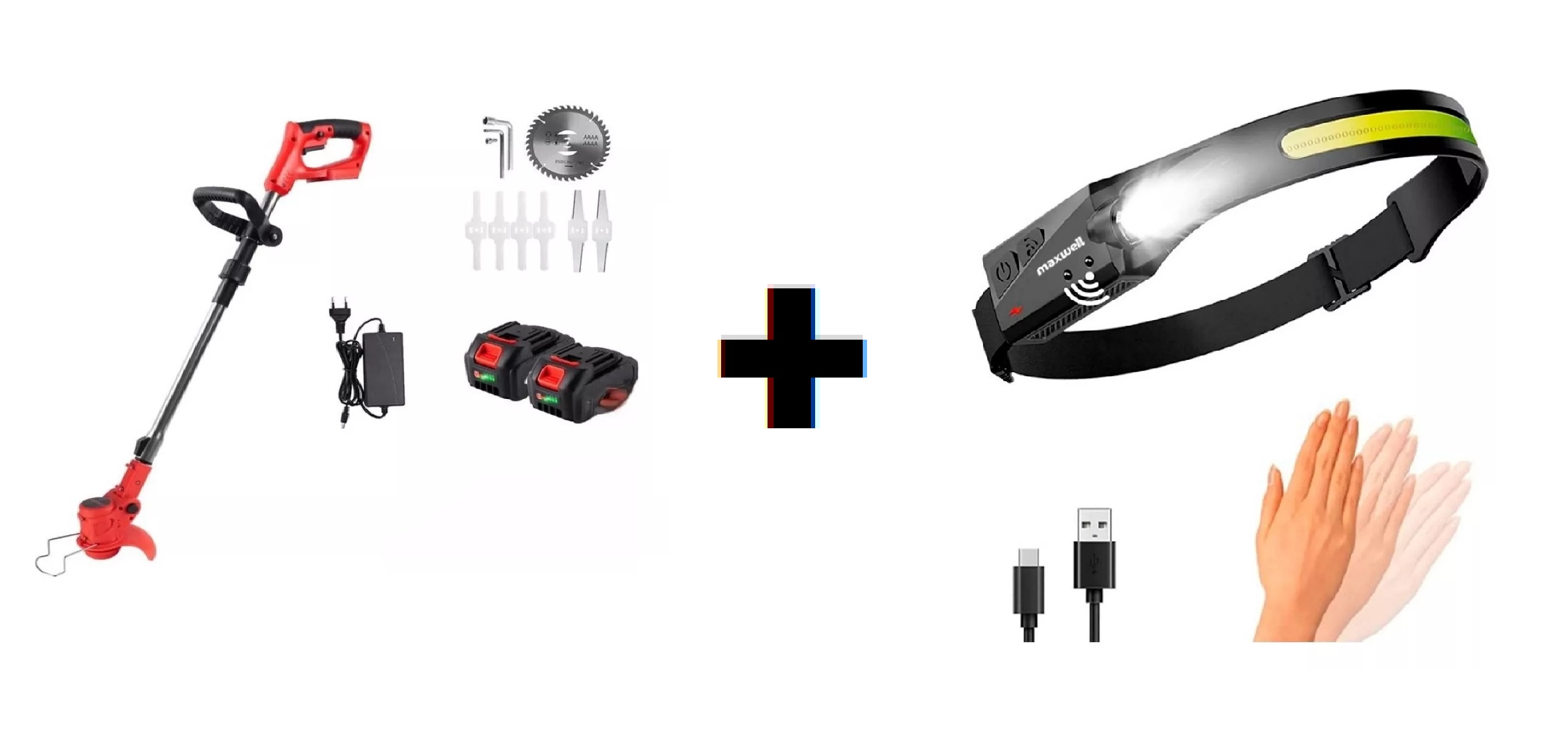 Miniatura 13 de Linterna Frontal + Guadaña Inalámbrica