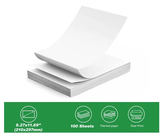 0PAPEL TERMICO TAMAÑO A4 200 HOJAS