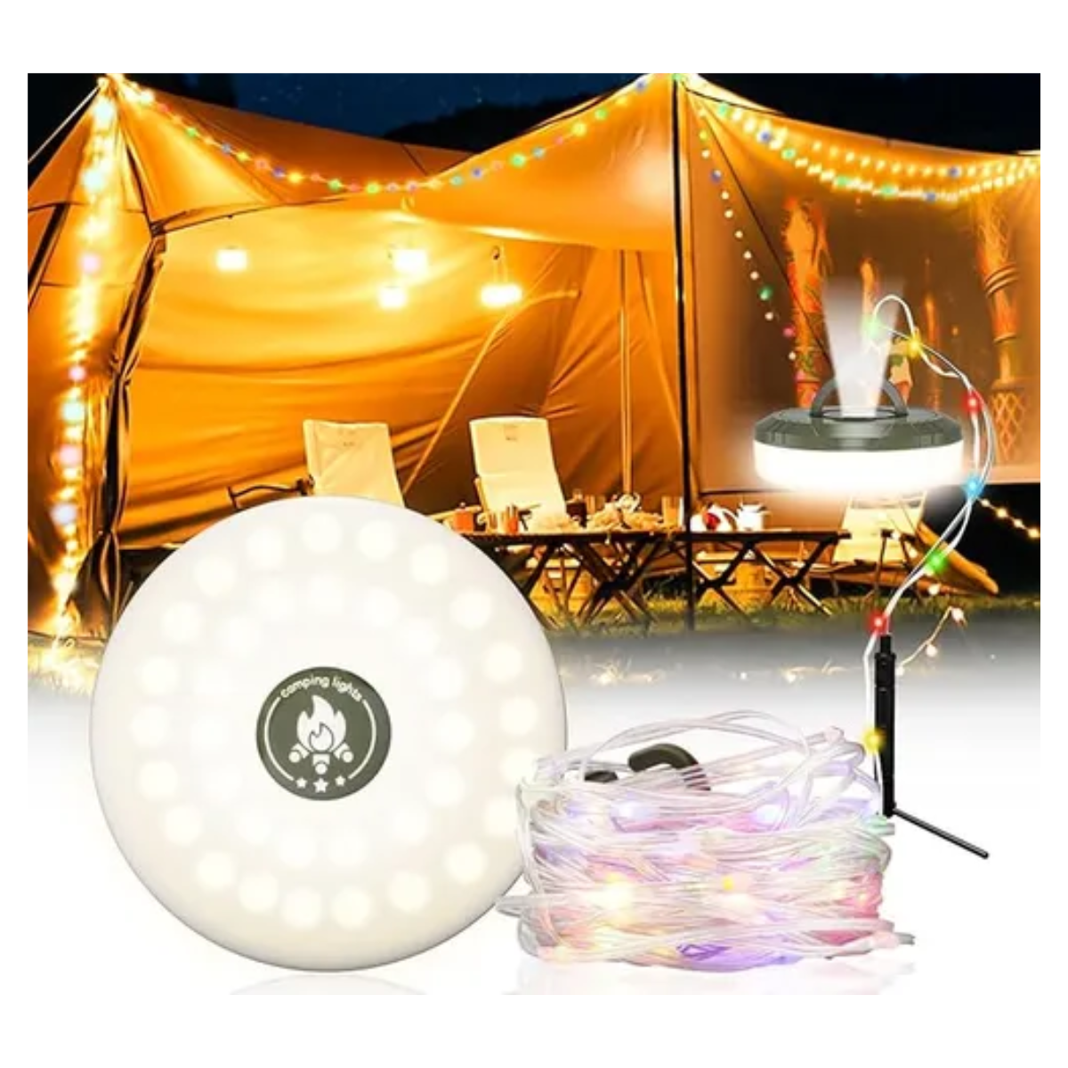 Luces de cadena portátil para camping