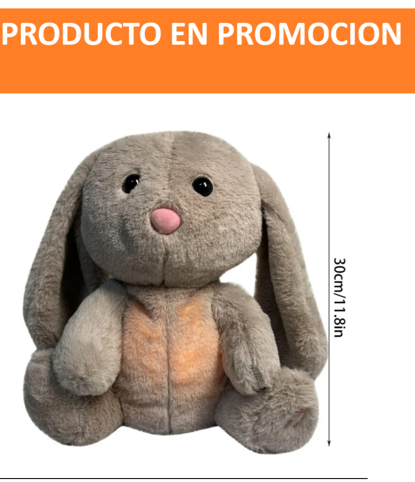 Miniatura 2 de PELUCHE CONEJO QUE RESPIRA LUZ Y SONIDO
