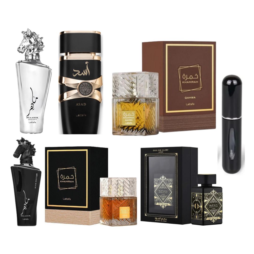 COMBO ESPECIAL 6 PERFUMES + 1 PERFUMERO