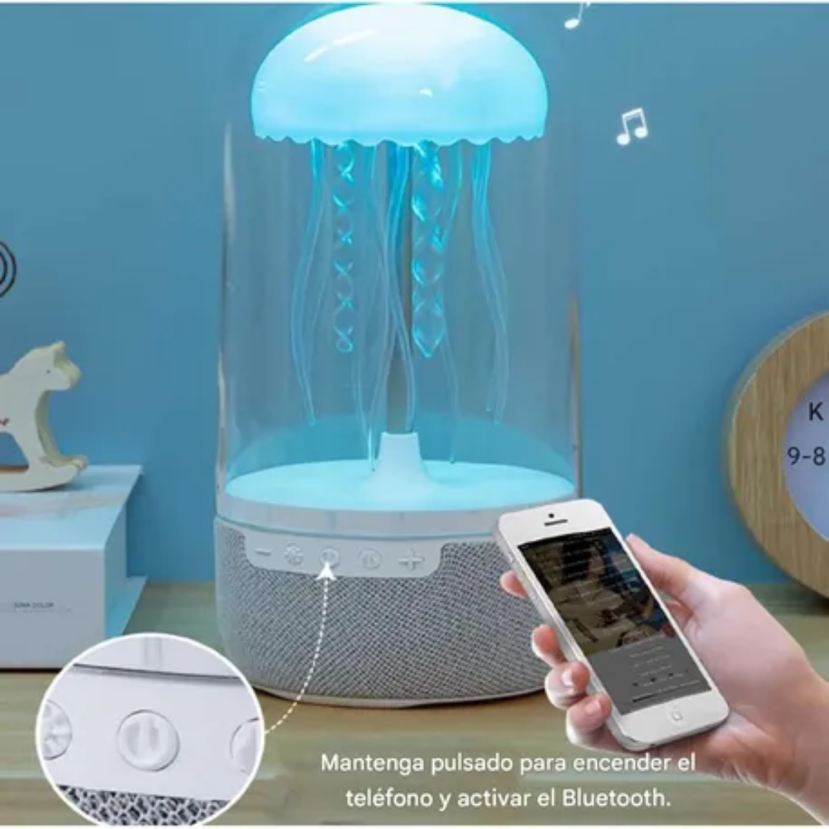 Altavoz Con Forma Medusa Y Luz Colorida