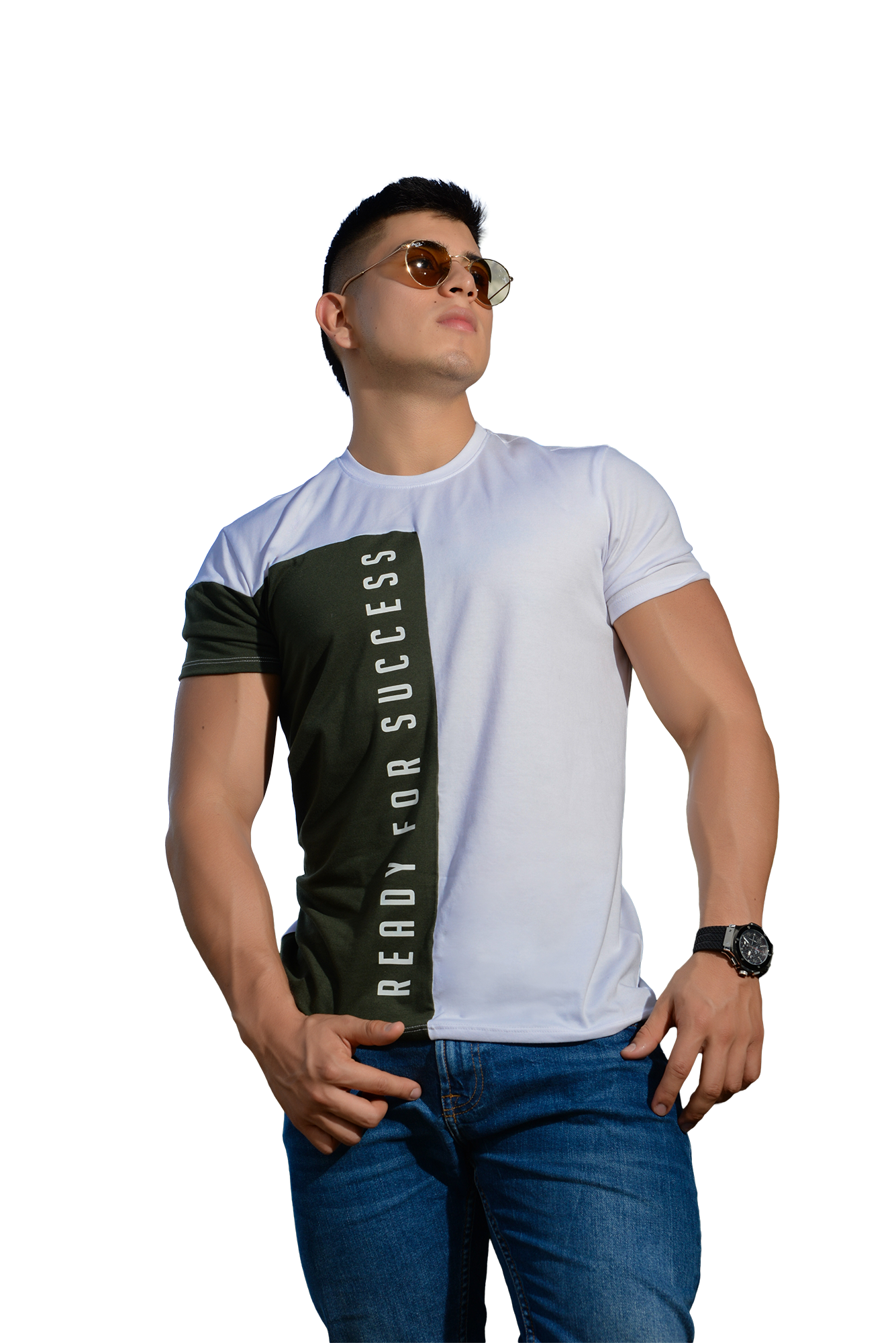 014C  T-SHIRT BLANCO VERDE BOTELLA