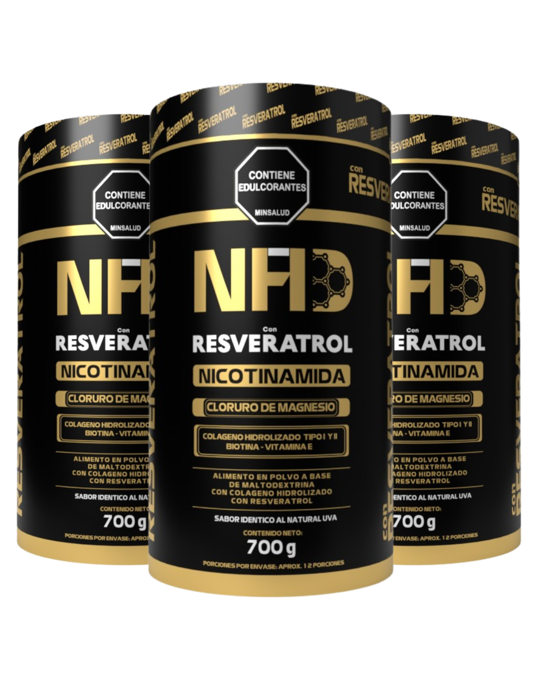 NAD+RESVERATROL en POLVO INVIMA x 3 und