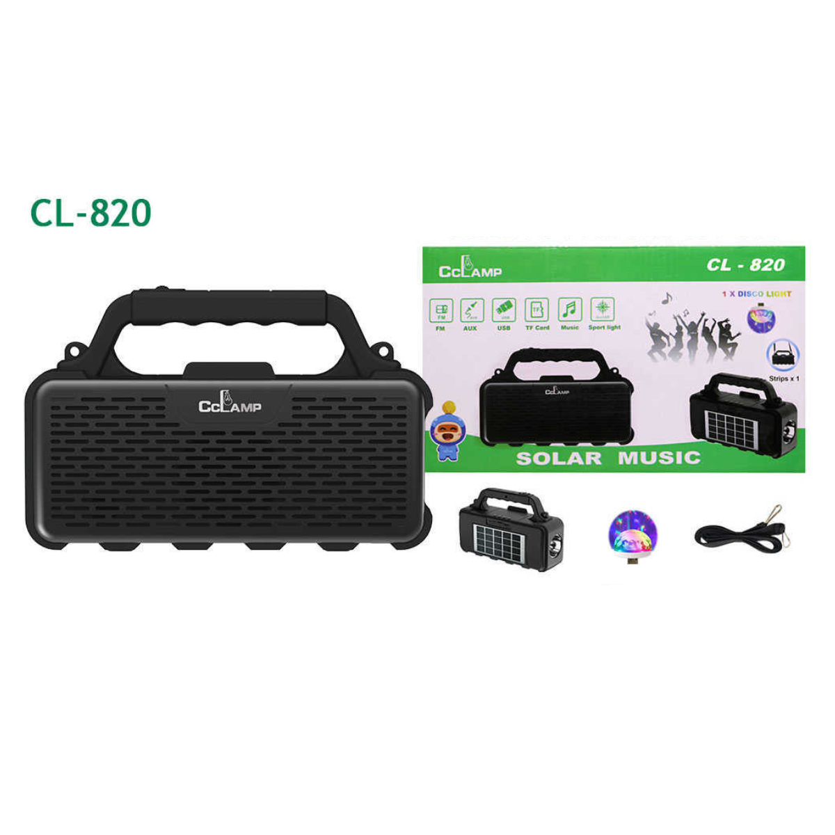 Radio portátil con panel solar CL-820