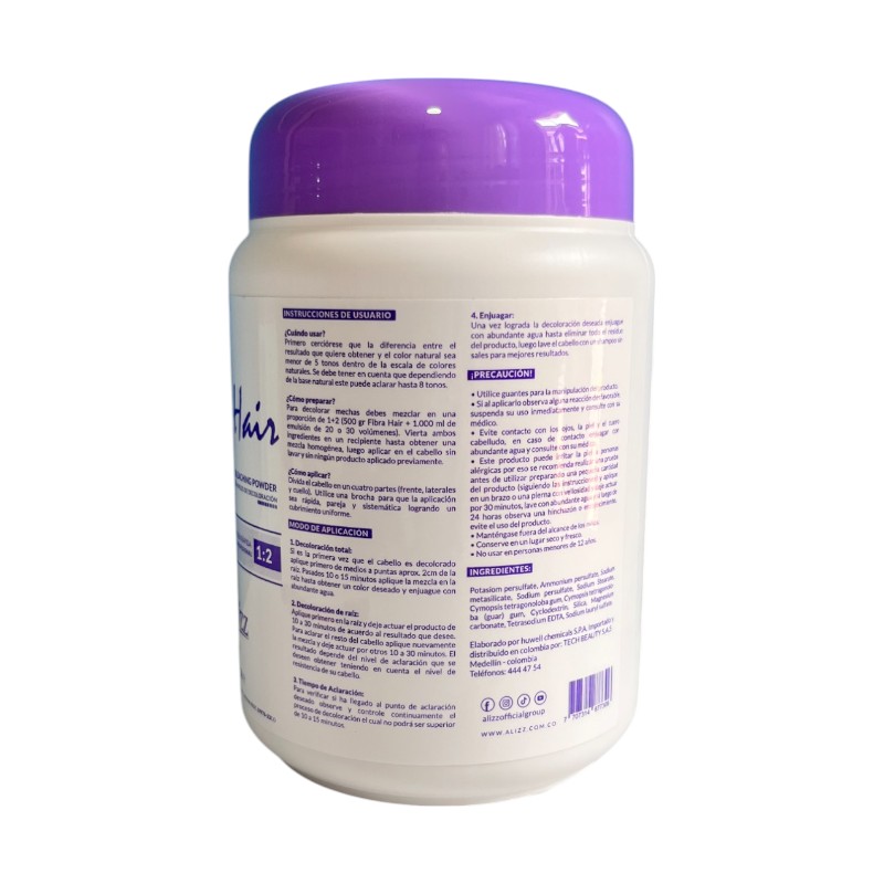 Miniatura 2 de Polvo Decolorante Alizz Fibra Hair 500g