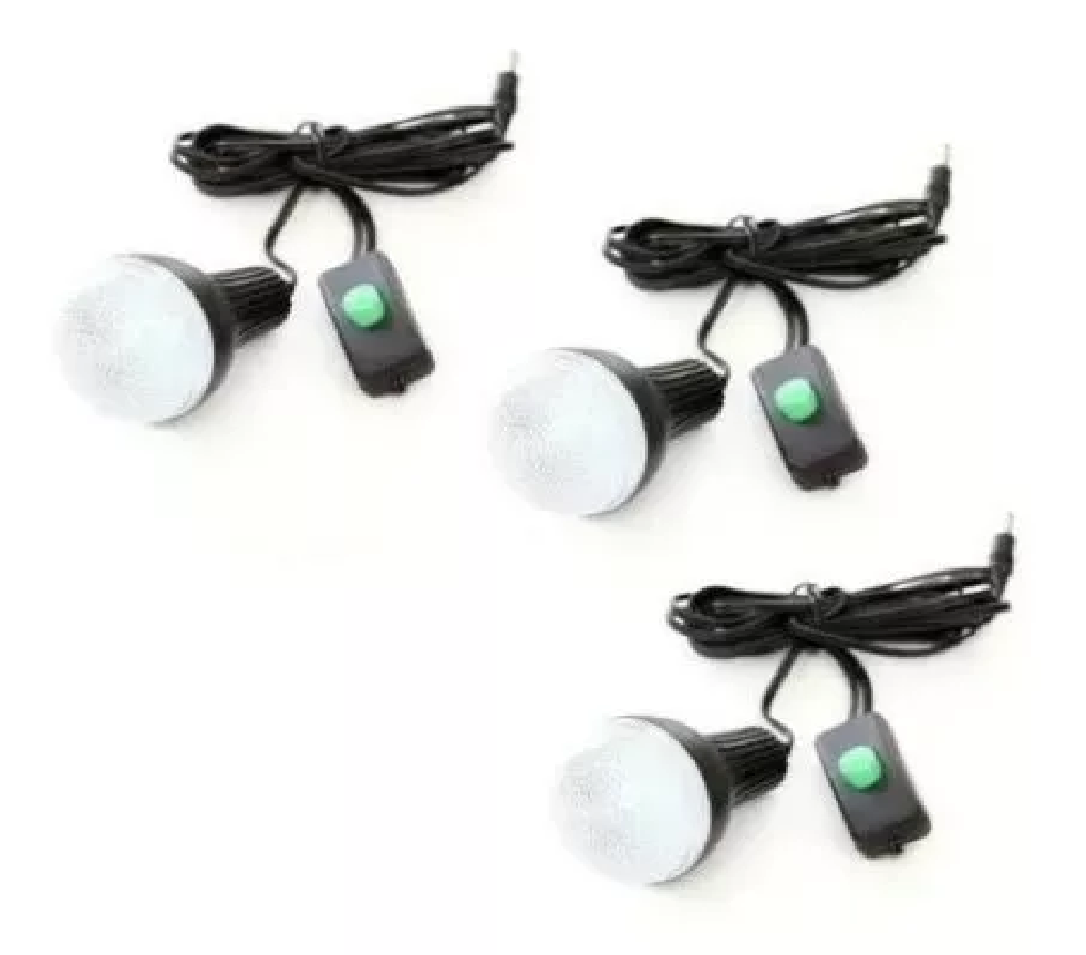 Kit Panel Solar 3 Bombillos Lámpara Led