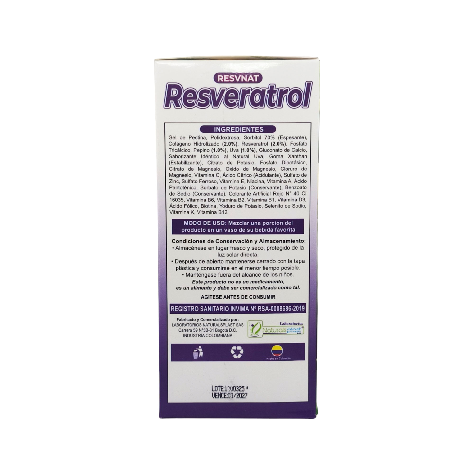 Miniatura 2 de 400ML D RESVERATROL CON COLAGENO HIDROLI