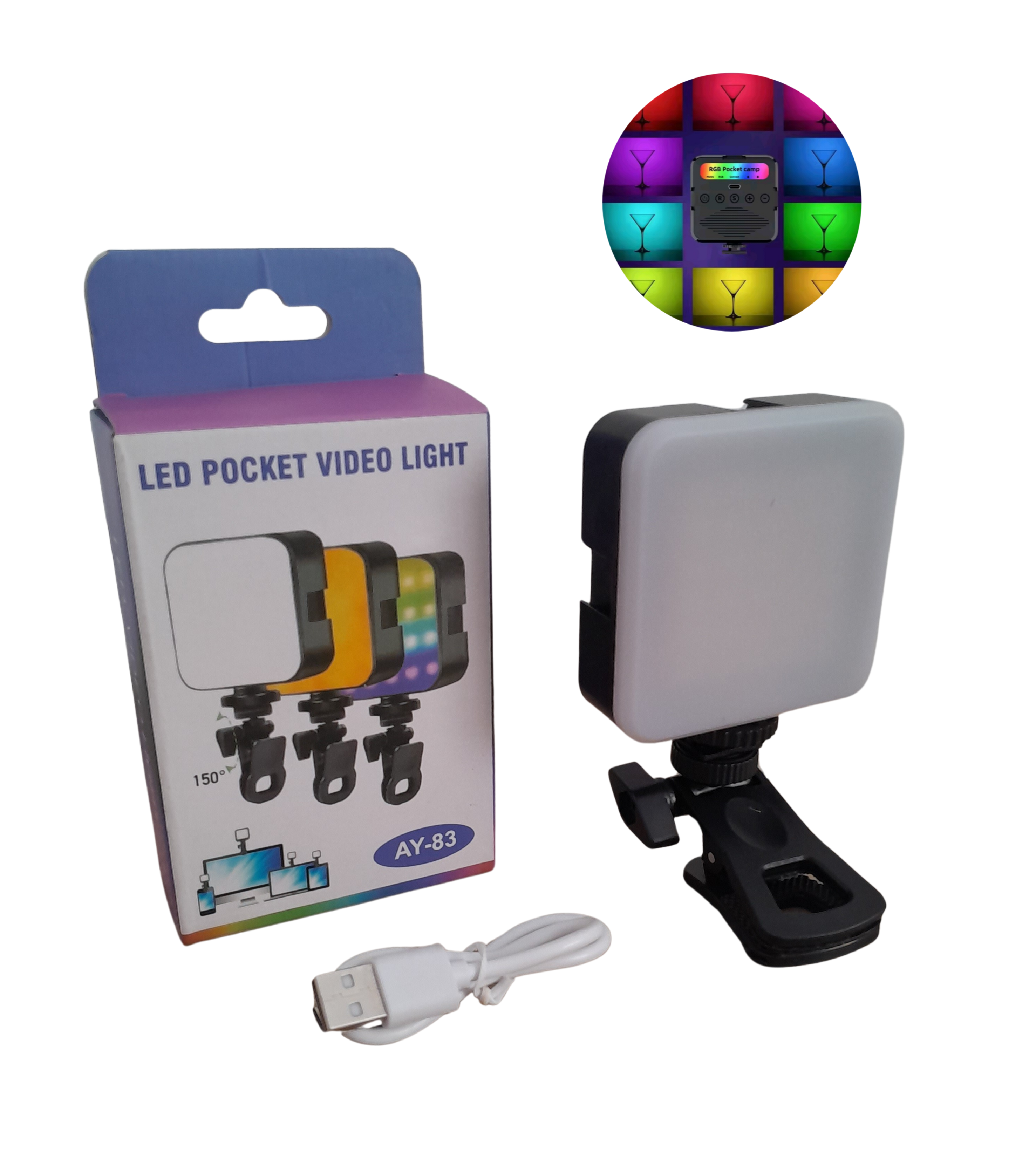LUZ LED CELULAR Y TRIPODE RGB AY-83