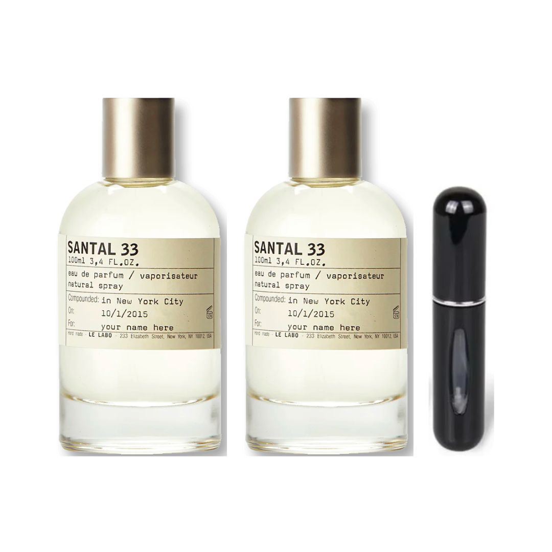 2 UNIDADES DE SANTAL 33 + 1 PERFUMERO