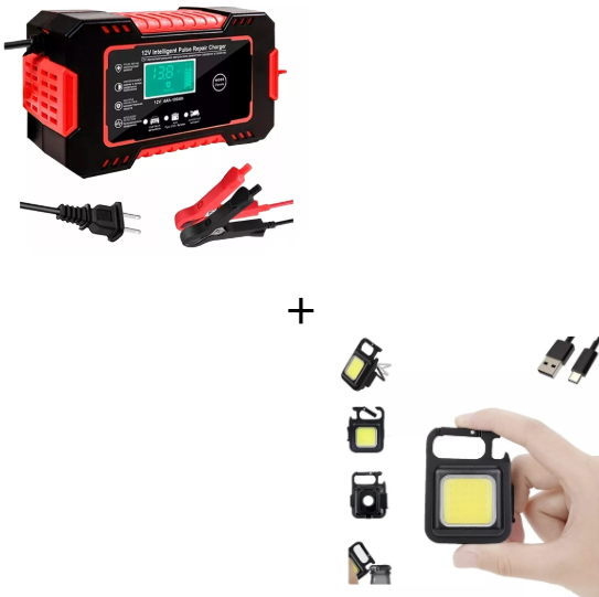 combo mini linterna+ bateria para carro
