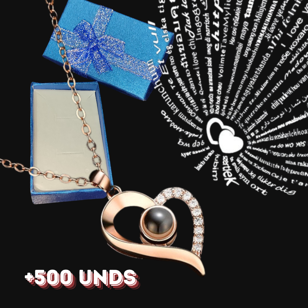 Collar Te Amo 100 Idiomas +CAJAREGALO