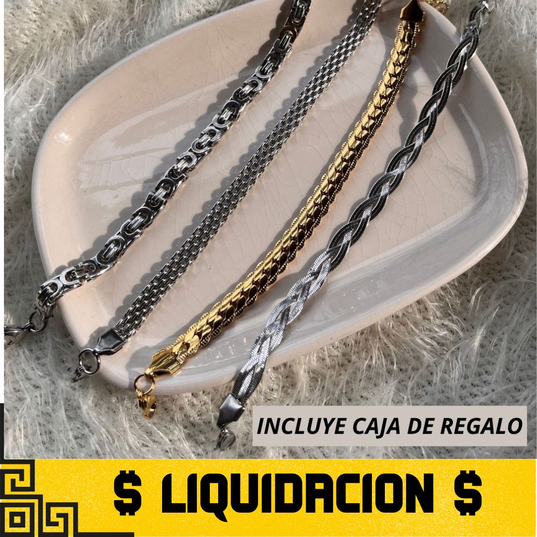 Pulseras de Eslabón Grueso +CAJAREGALO