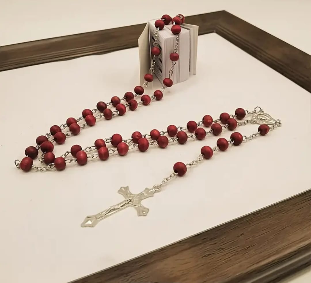 Miniatura 2 de ROSARIO DE PALO DE ROSA Y ACERO