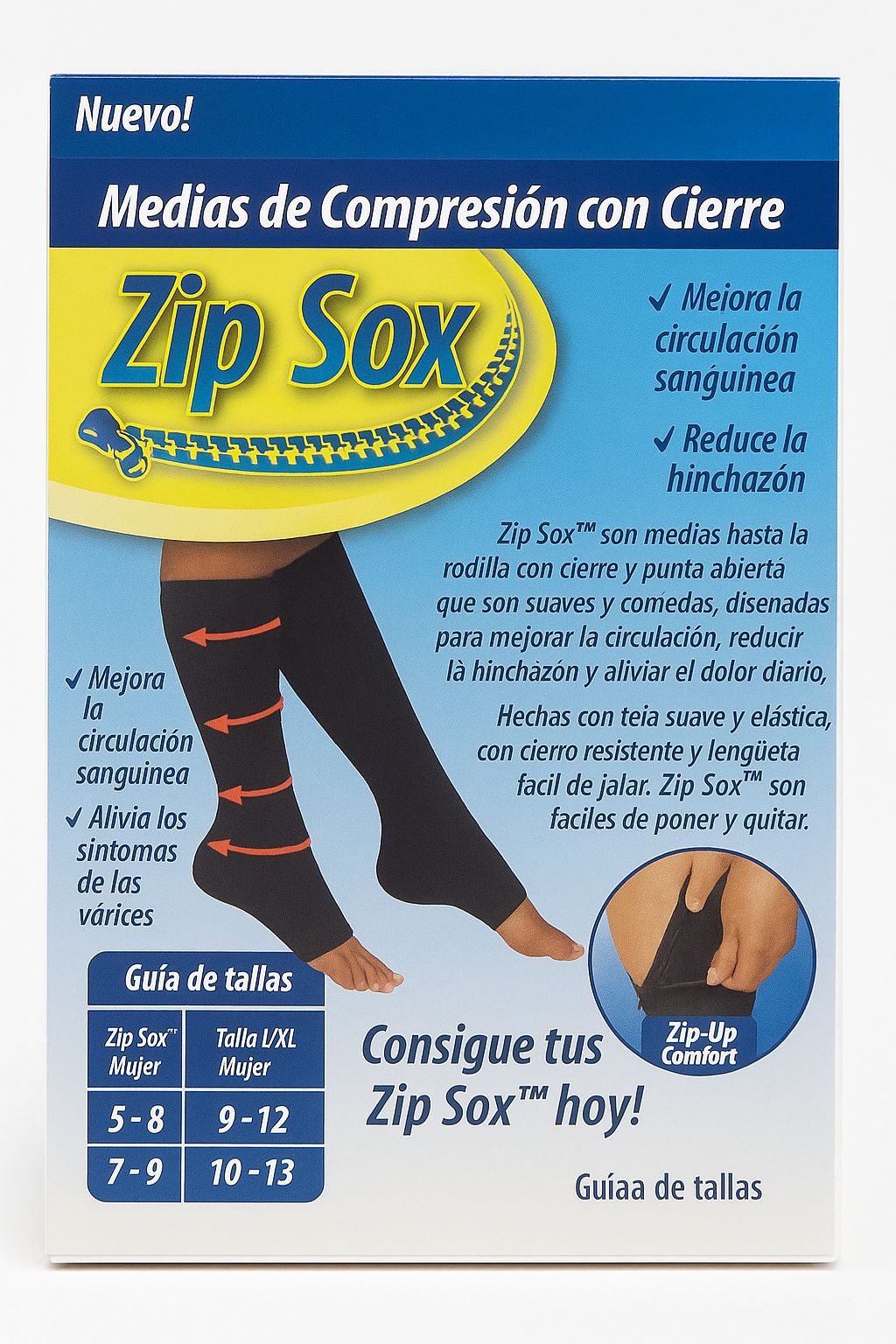 MEDIAS DE COMPRESION CON CIERRE ZIP SOX
