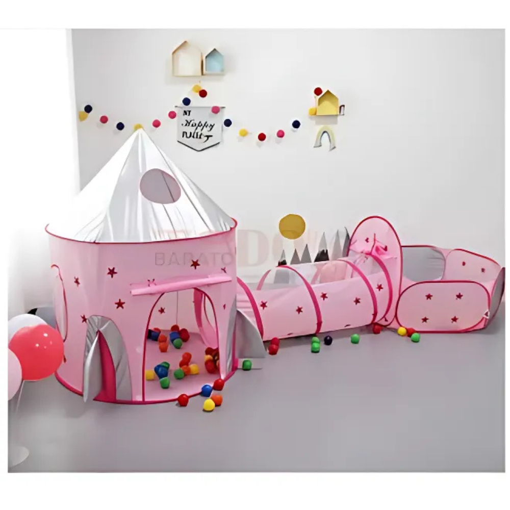 🎉 Carpa Castillo Diversión Niños con Túnel Rosa - ¡Diversión sin límites! 🎈 2