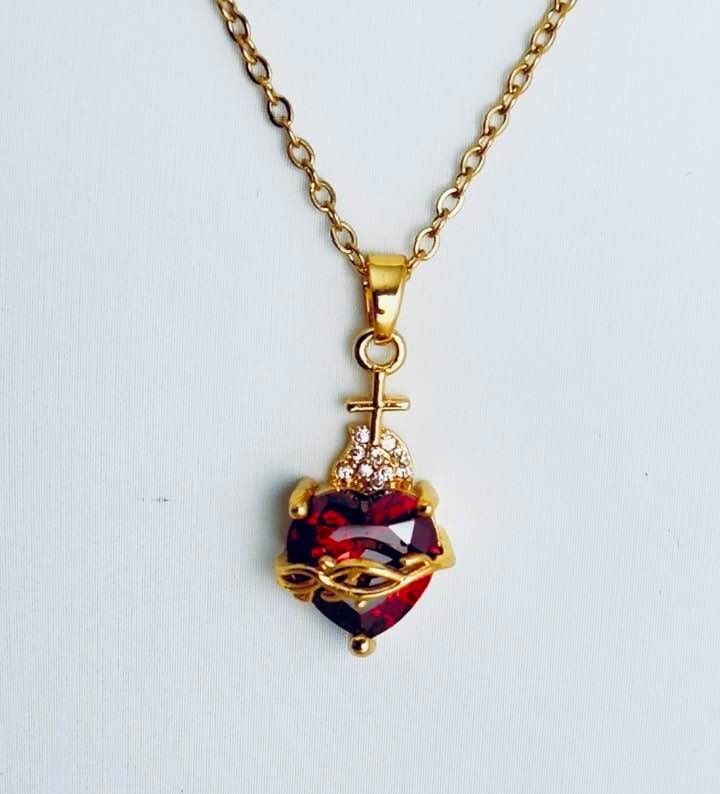 Collar Sagrado Corazon Rojo + CAJAREGALO