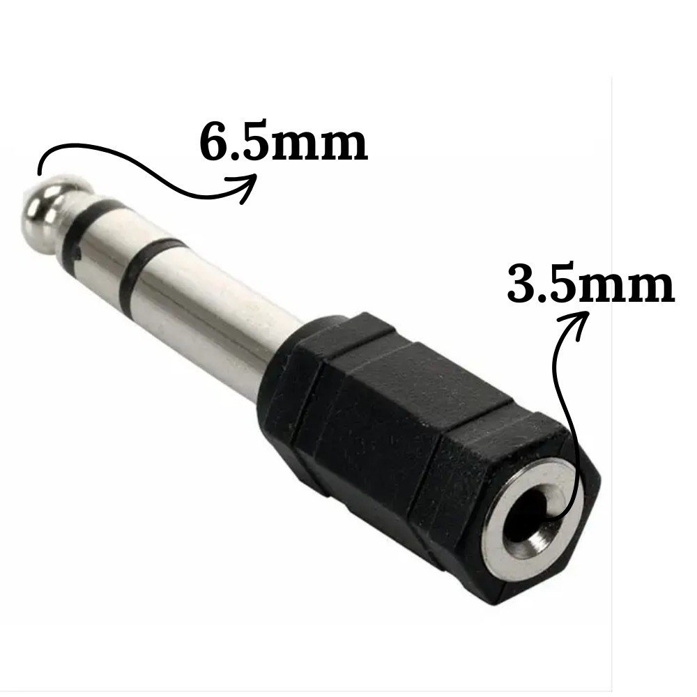 Adaptador Audio Jack 3.5mH a 6.5mm Macho