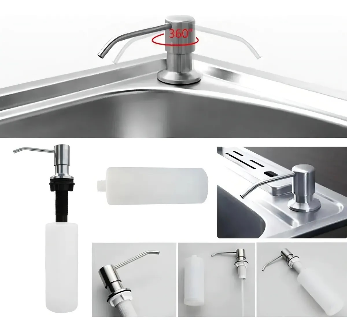 Miniatura 4 de Dispensador Jabón Cocina Aluminio Inoxid