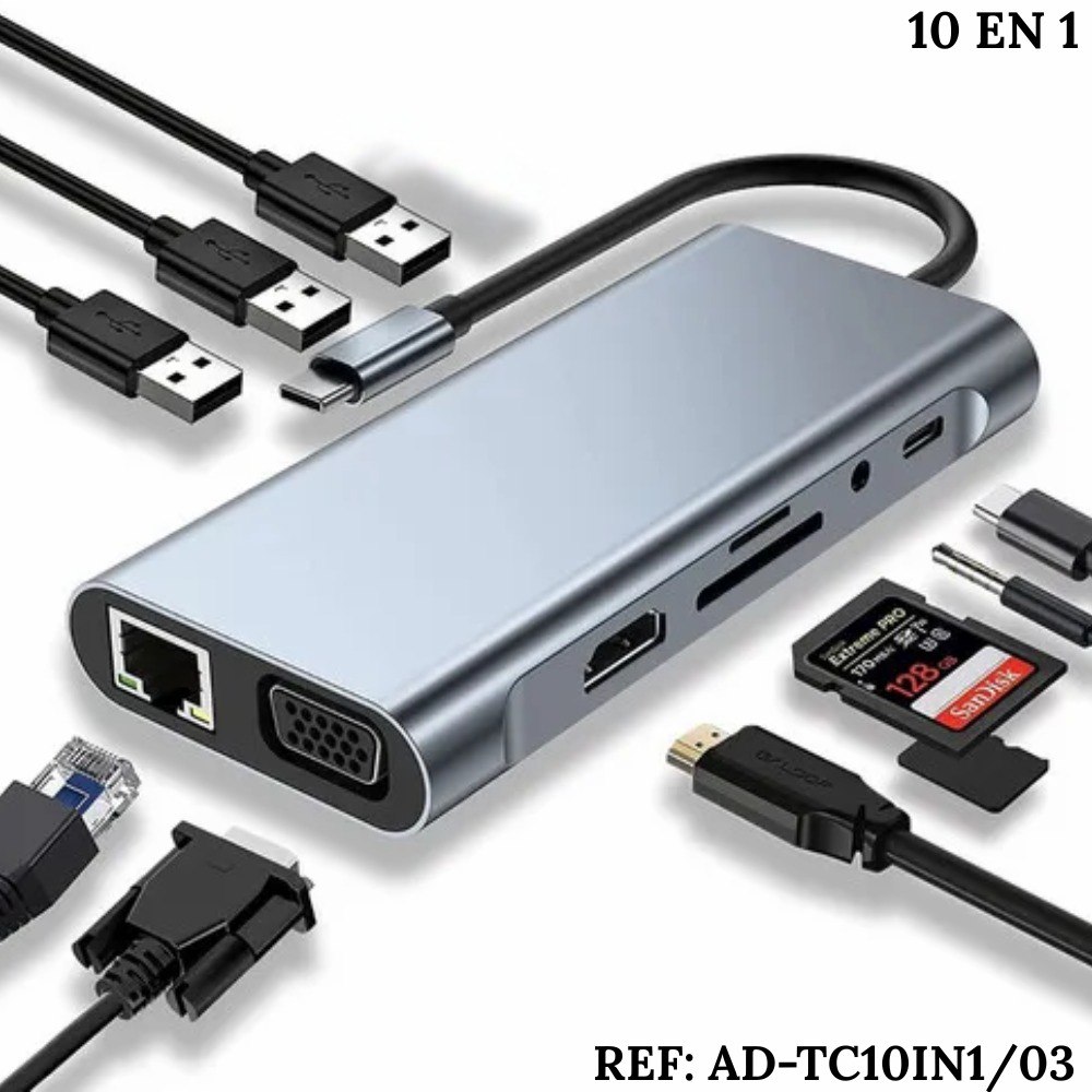 Adaptador Convertidor Multipuerto Tipo C