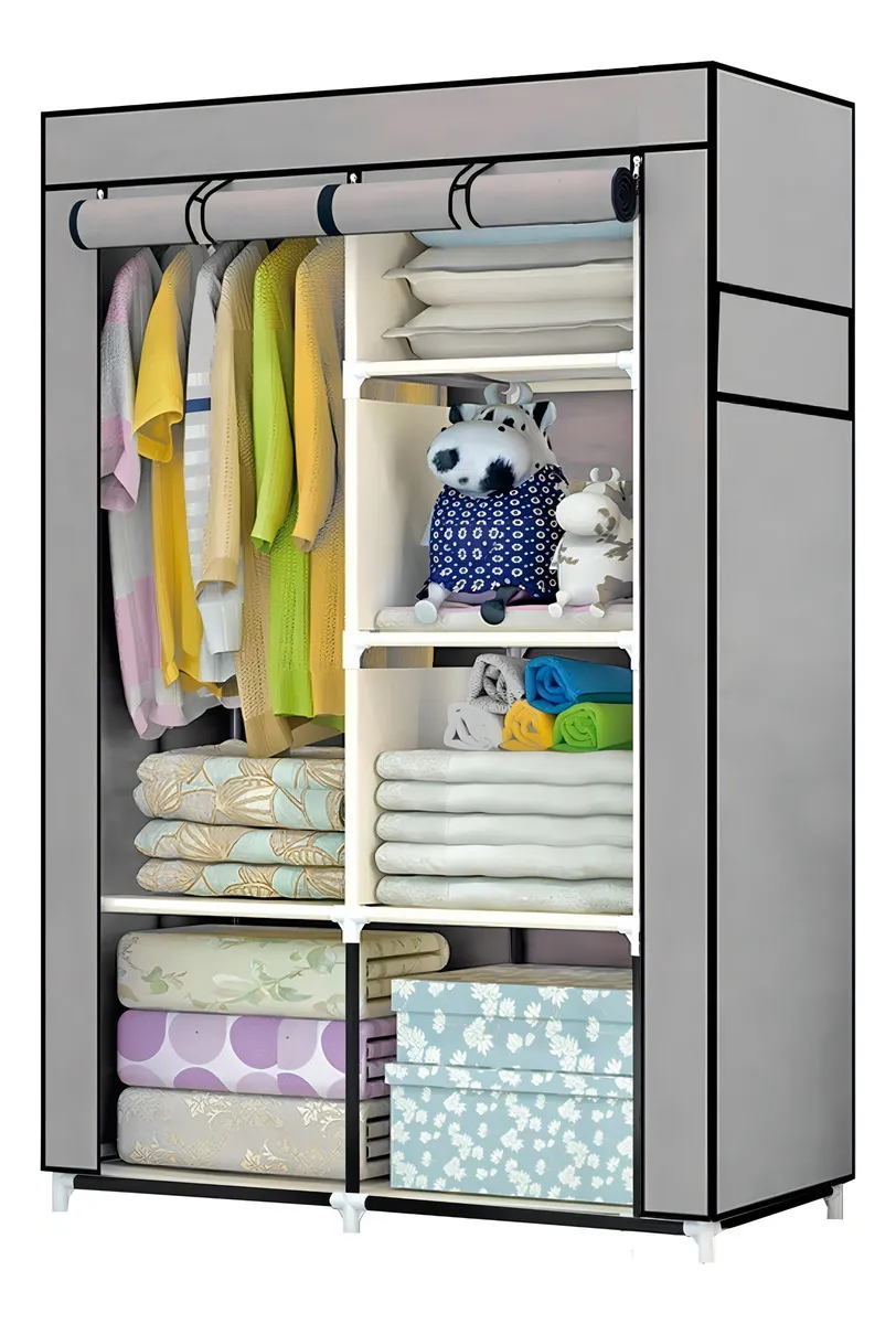 CLOSET ARMABLE PORTATIL ENTREPAÑOS TELA