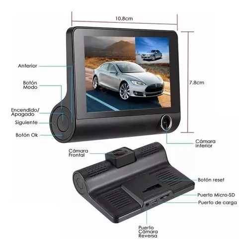 PANTALLA PARA AUTOMOVIL CAMARA 3 EN 1