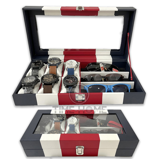 Estuche Organizador De 6 Relojes 3 Gafas