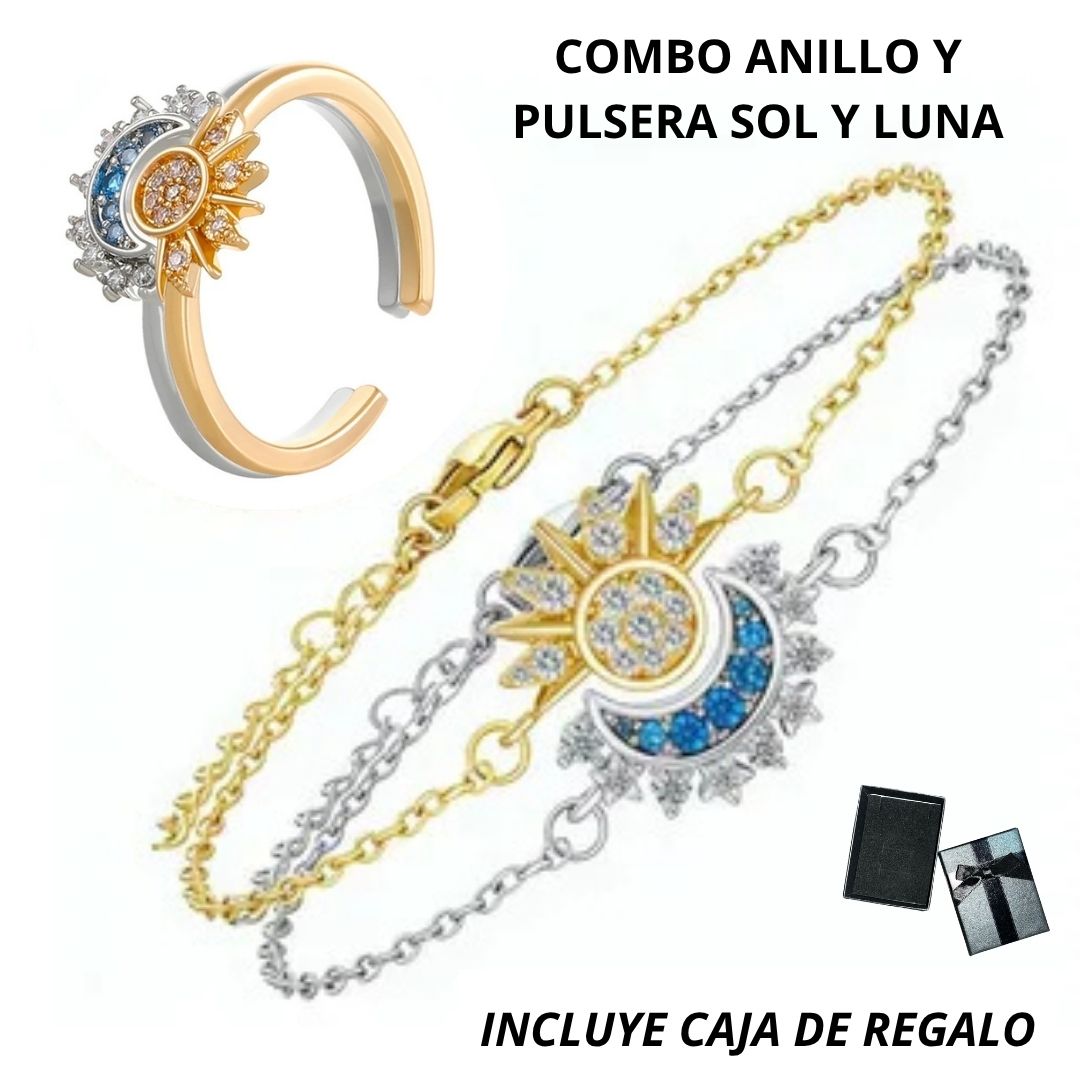 COMBO anillo + pulsera sol y luna
