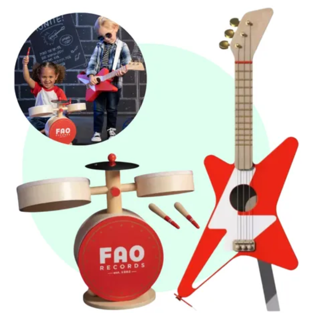 🎶 Set Musical Infantil: Guitarra y Batería para Pequeños Músicos